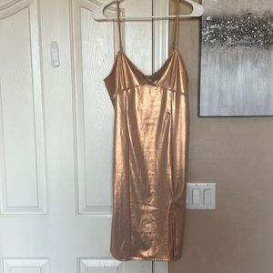 Forever 21 Rose Gold Shimmer Dress NWT